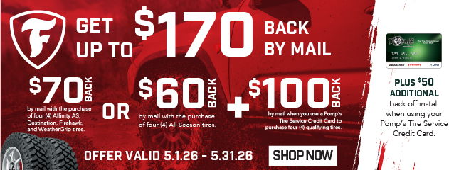 Firestone — Up to $170 Back by Mail